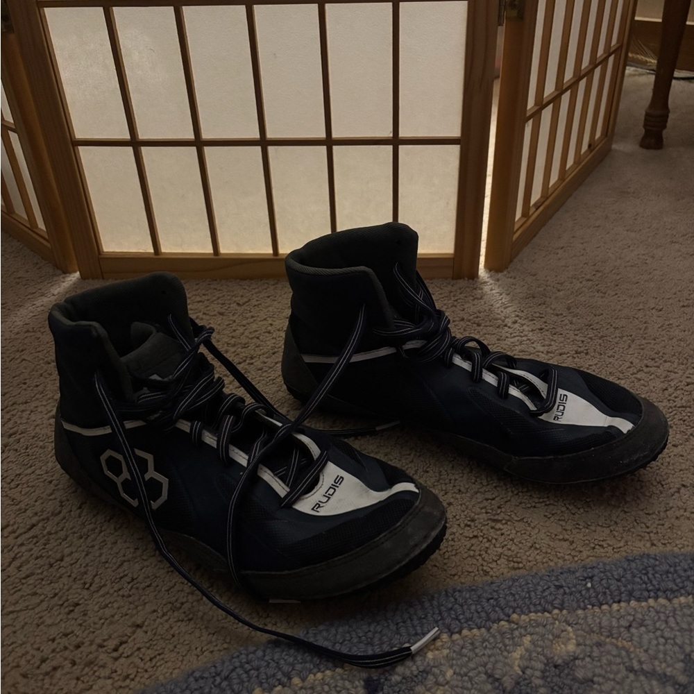 RUDIS Blue and White Wrestling Shoes
